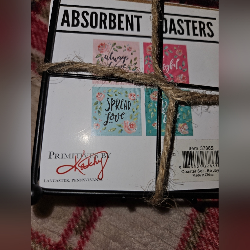 DONATING 11/15/24 ✨️Clearance✨️ Primatives by Kathy Be Joyful coaster set NWOT - Picture 10 of 14